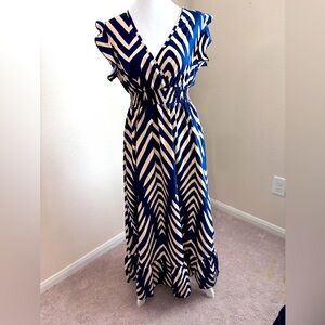 Shein blue and white striped maxi dress - Small
